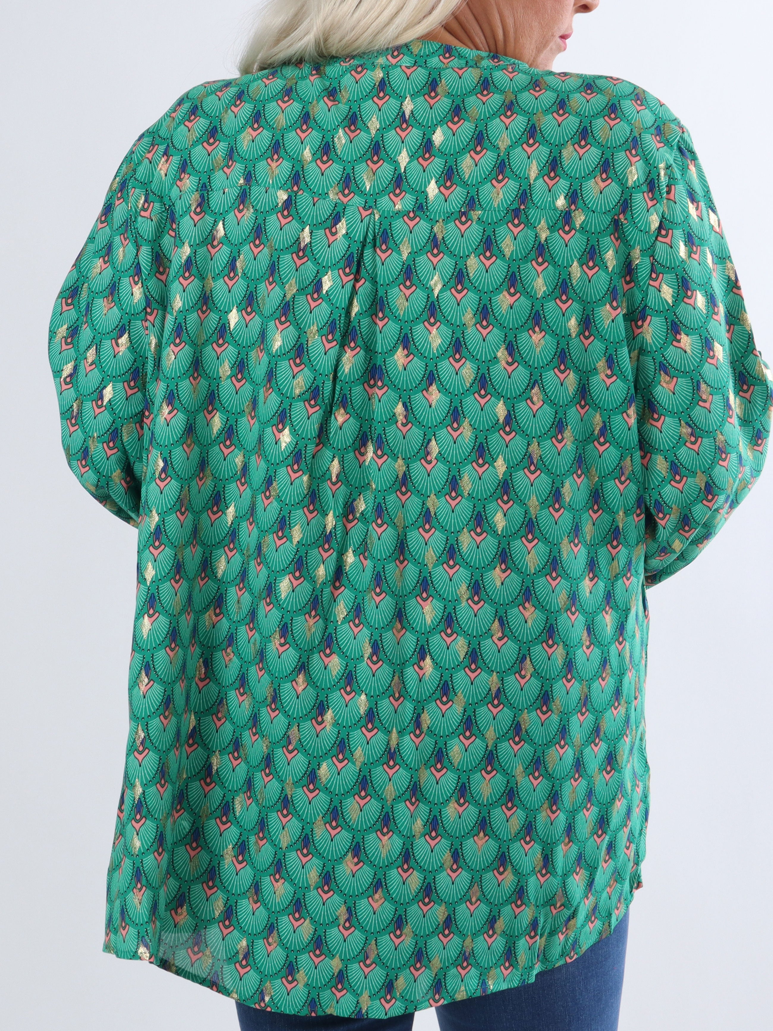 Pepita - Långärmad tunika med mönster - Black